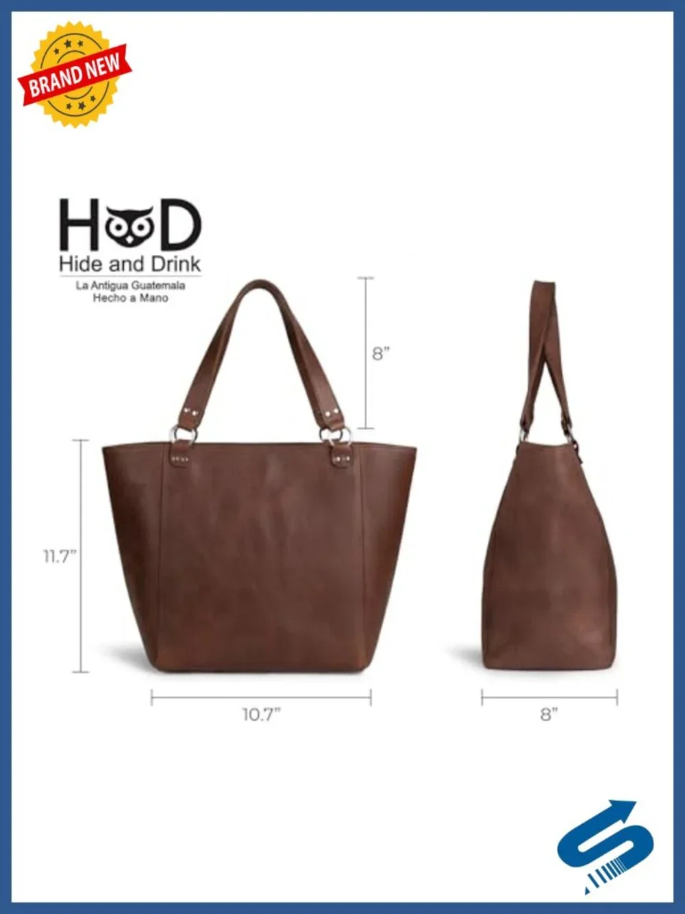 Handmade Full Grain Leather Tote Bag with Plaid Cotton, Travel Shopping